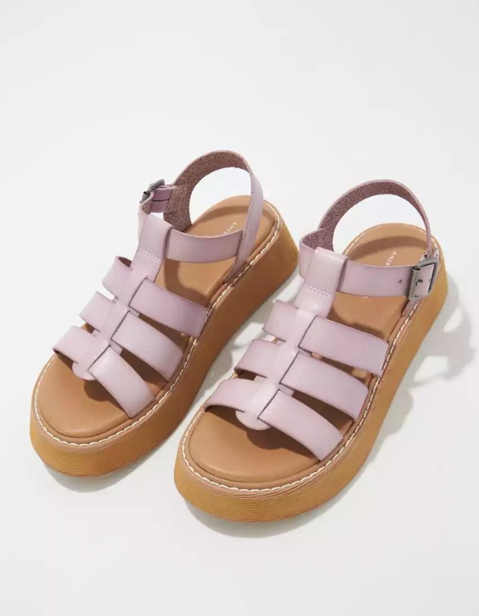 Compensées American Eagle AE Fisherman Sandal Lavande Femme | HRG-42483562